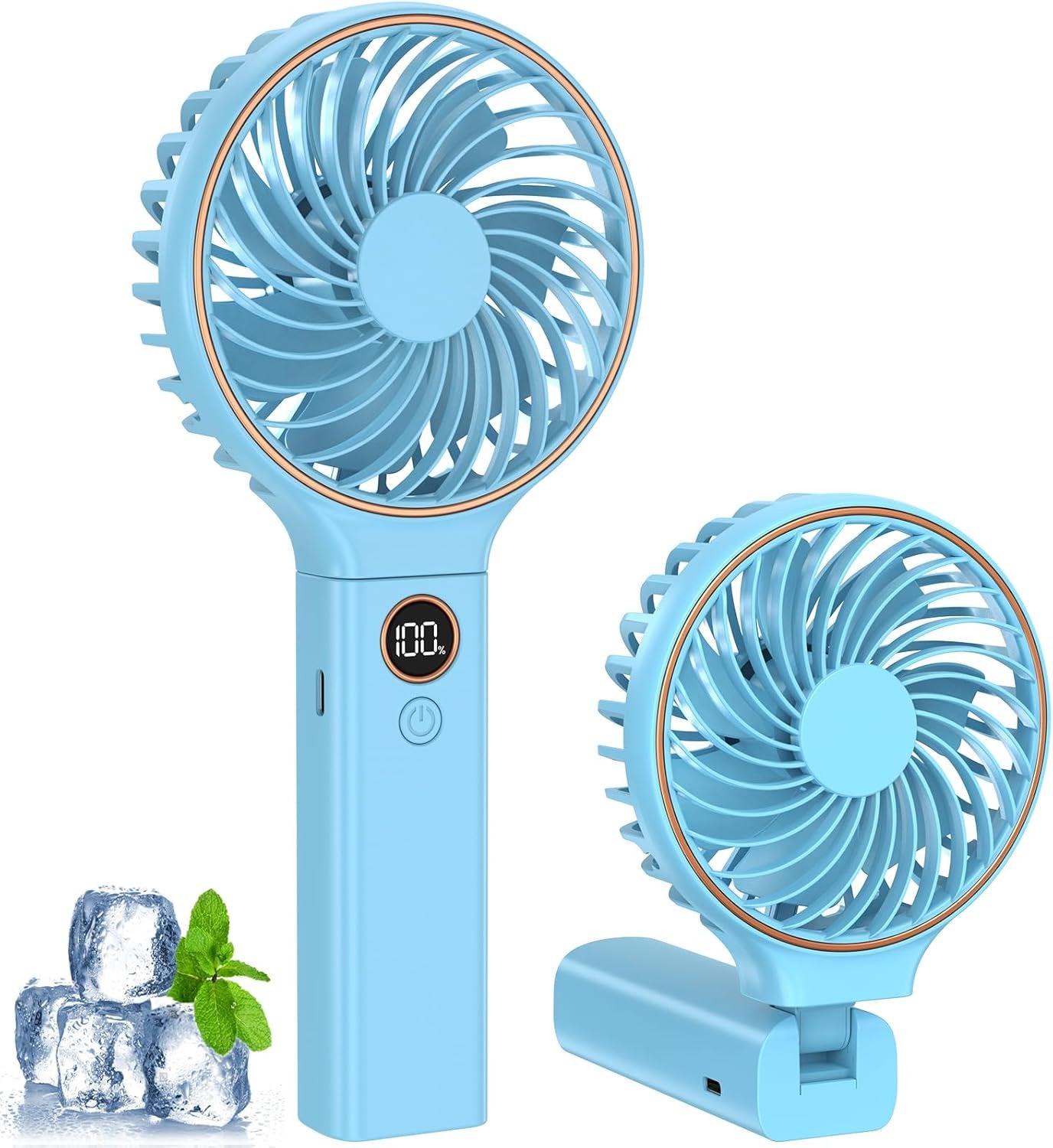 Rechargeable Hand Held Fan with LED Display