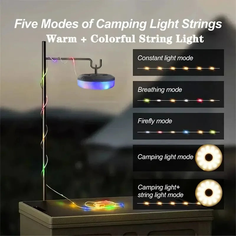 10M LED Camping Light Strip – Waterproof & Rechargeable