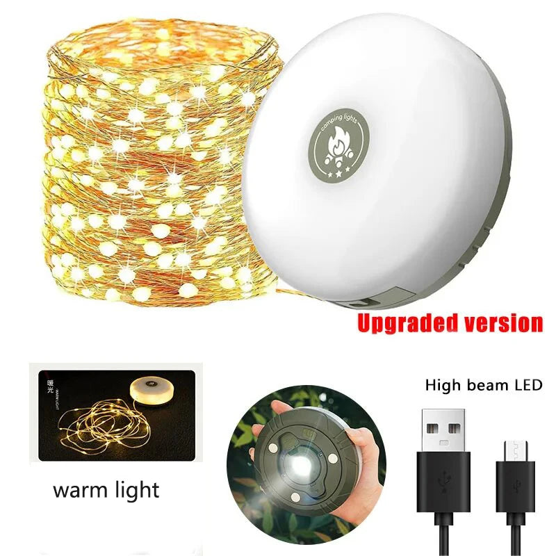 10M LED Camping Light Strip – Waterproof & Rechargeable