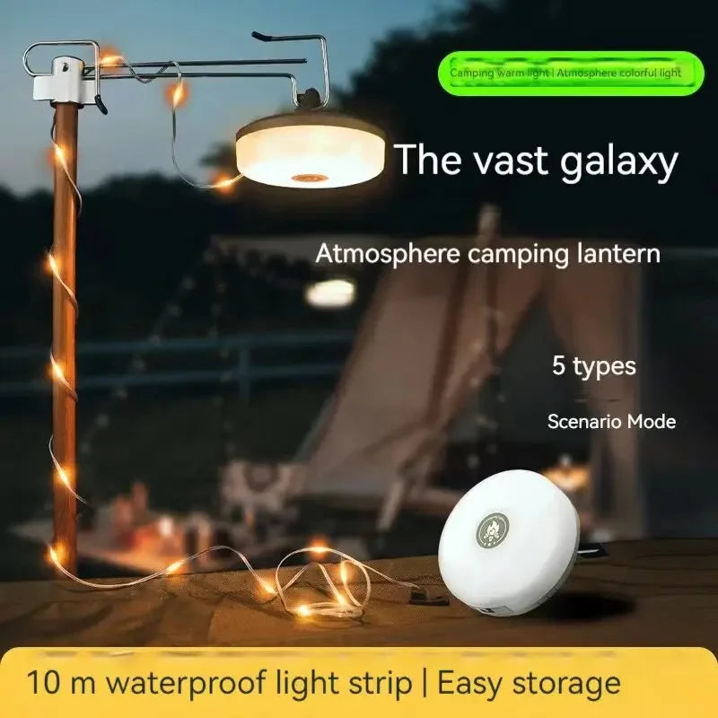 10M LED Camping Light Strip – Waterproof & Rechargeable
