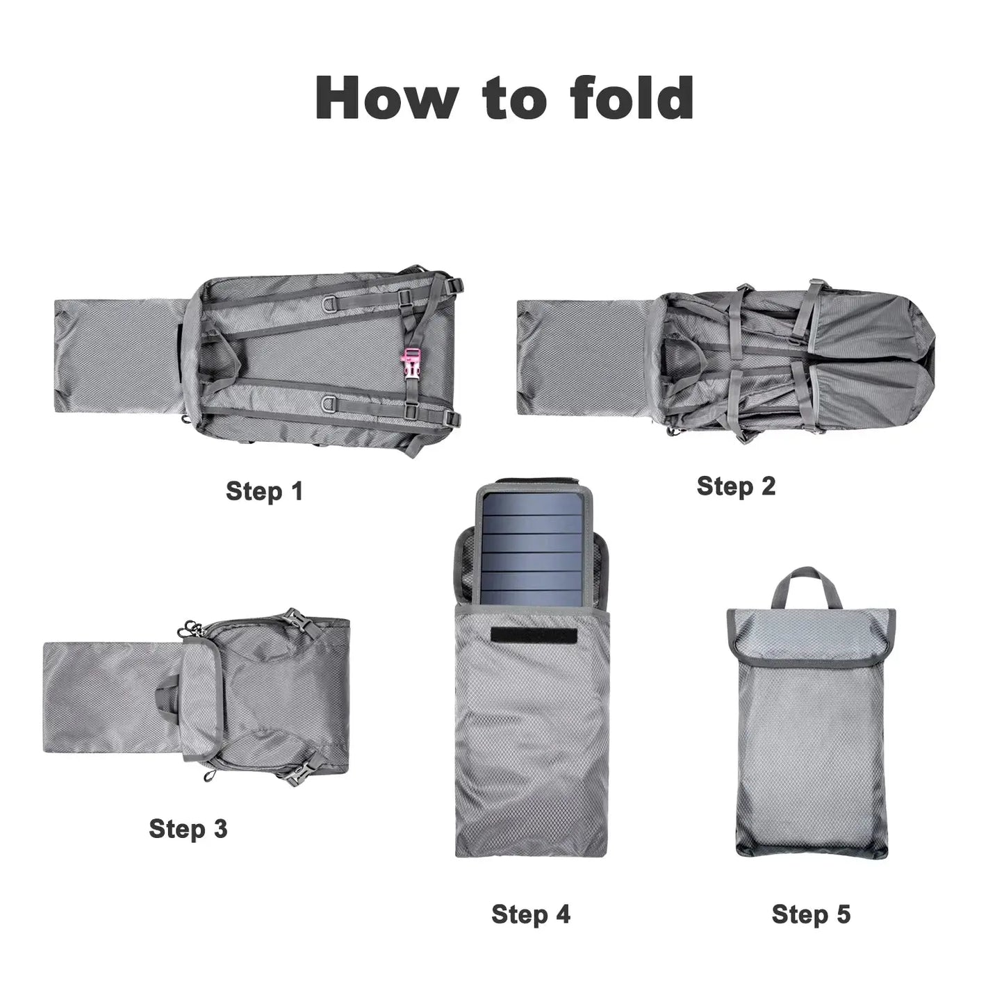 30L Solar Backpack – Foldable Hiking Daypack with USB Charging