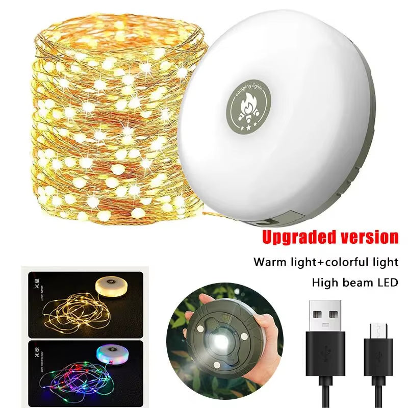 10M LED Camping Light Strip – Waterproof & Rechargeable