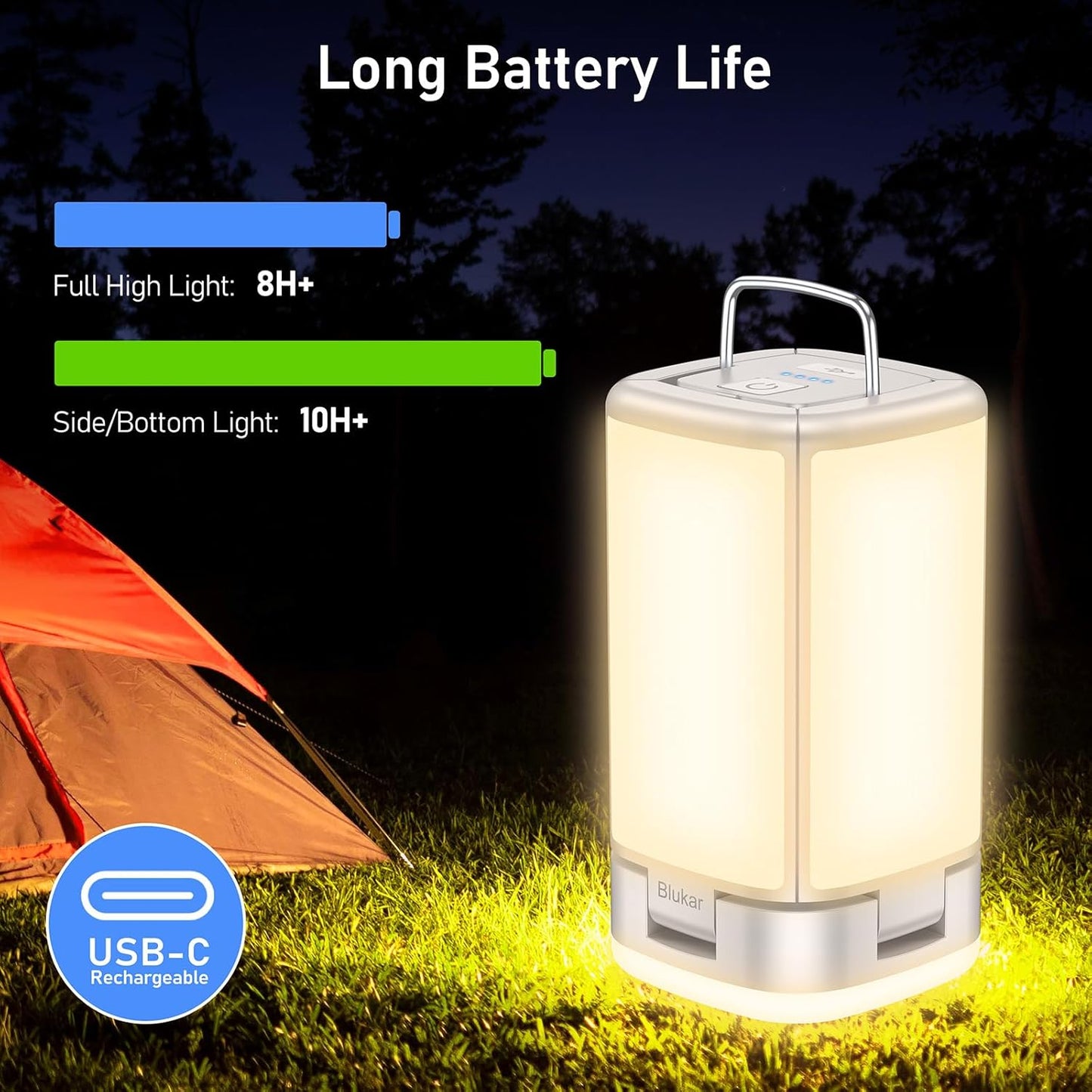 7-in-1 Camping Lantern – 4800mAh Rechargeable LED | Blukar