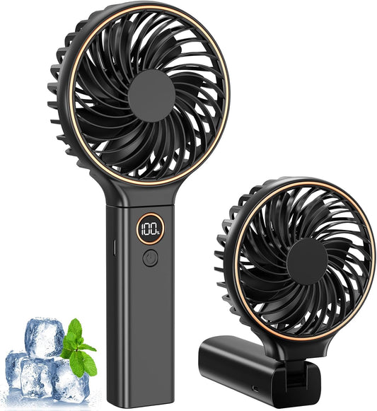 Rechargeable Hand Held Fan with LED Display