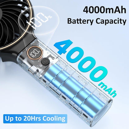 Rechargeable Hand Held Fan with LED Display