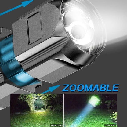 2Pcs LED Flashlight Super Bright Torch USB Rechargeable Lamp High Powered 3 Mode