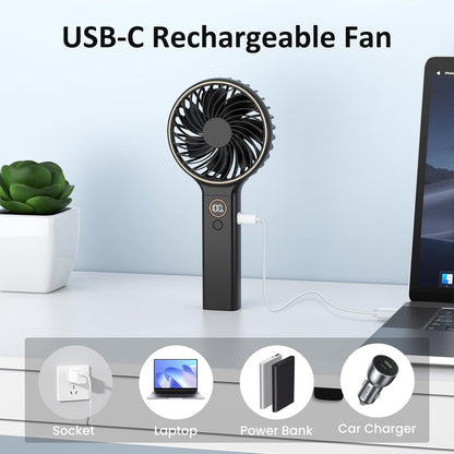 Rechargeable Hand Held Fan with LED Display