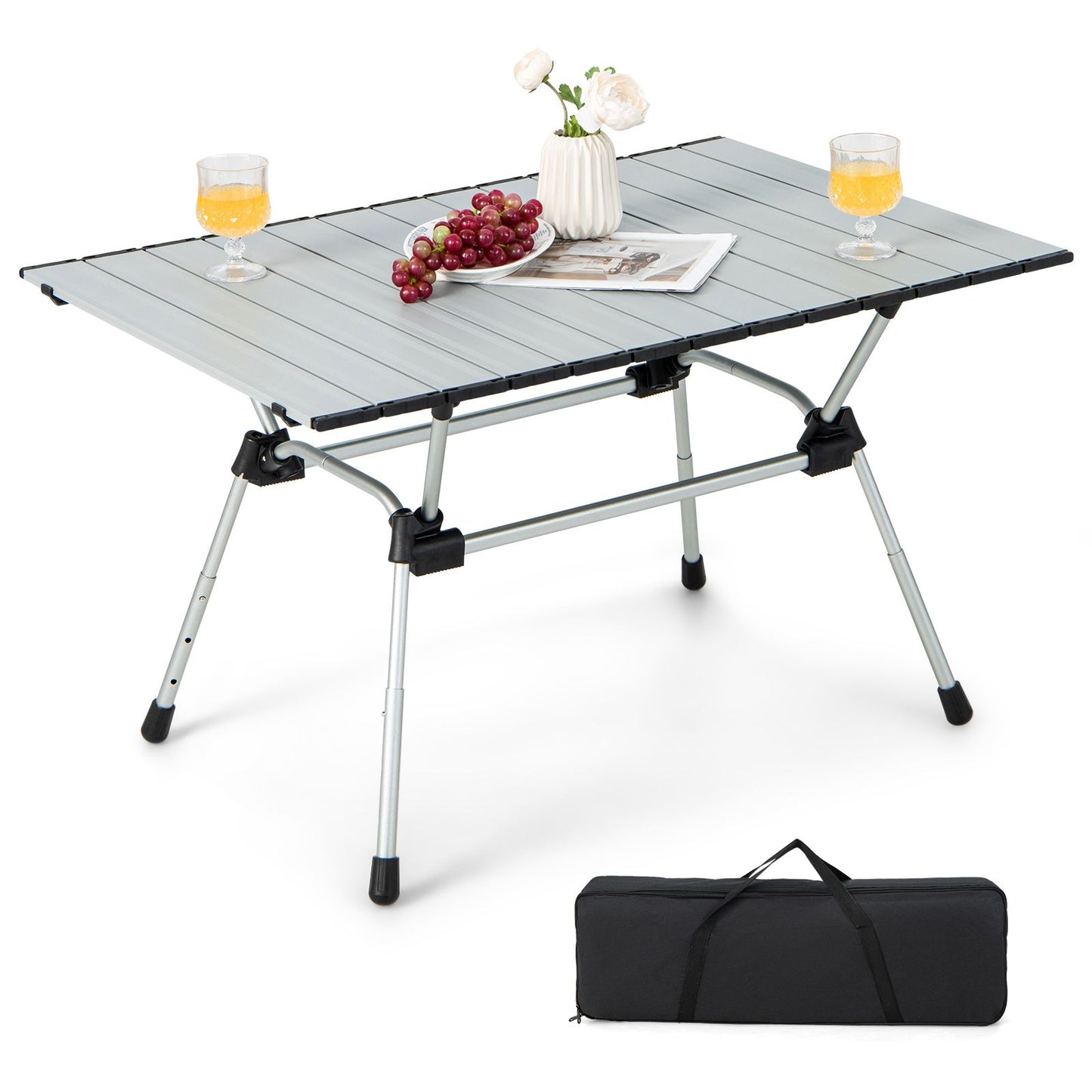 Heavy-Duty Aluminum Camping Table Folding Outdoor Picnic Table