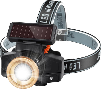 Solar Headlamp with Sensor – 3 Light Modes, 2 Charging Methods