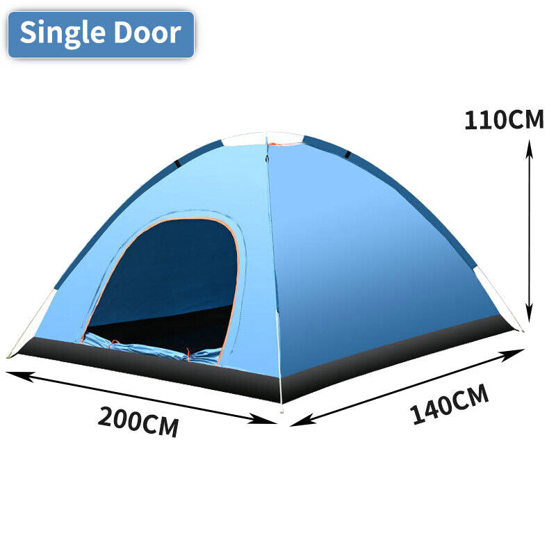 3 Man Automatic Instant Pop up Tent Double Door Camping Tent Waterproof Outdoor