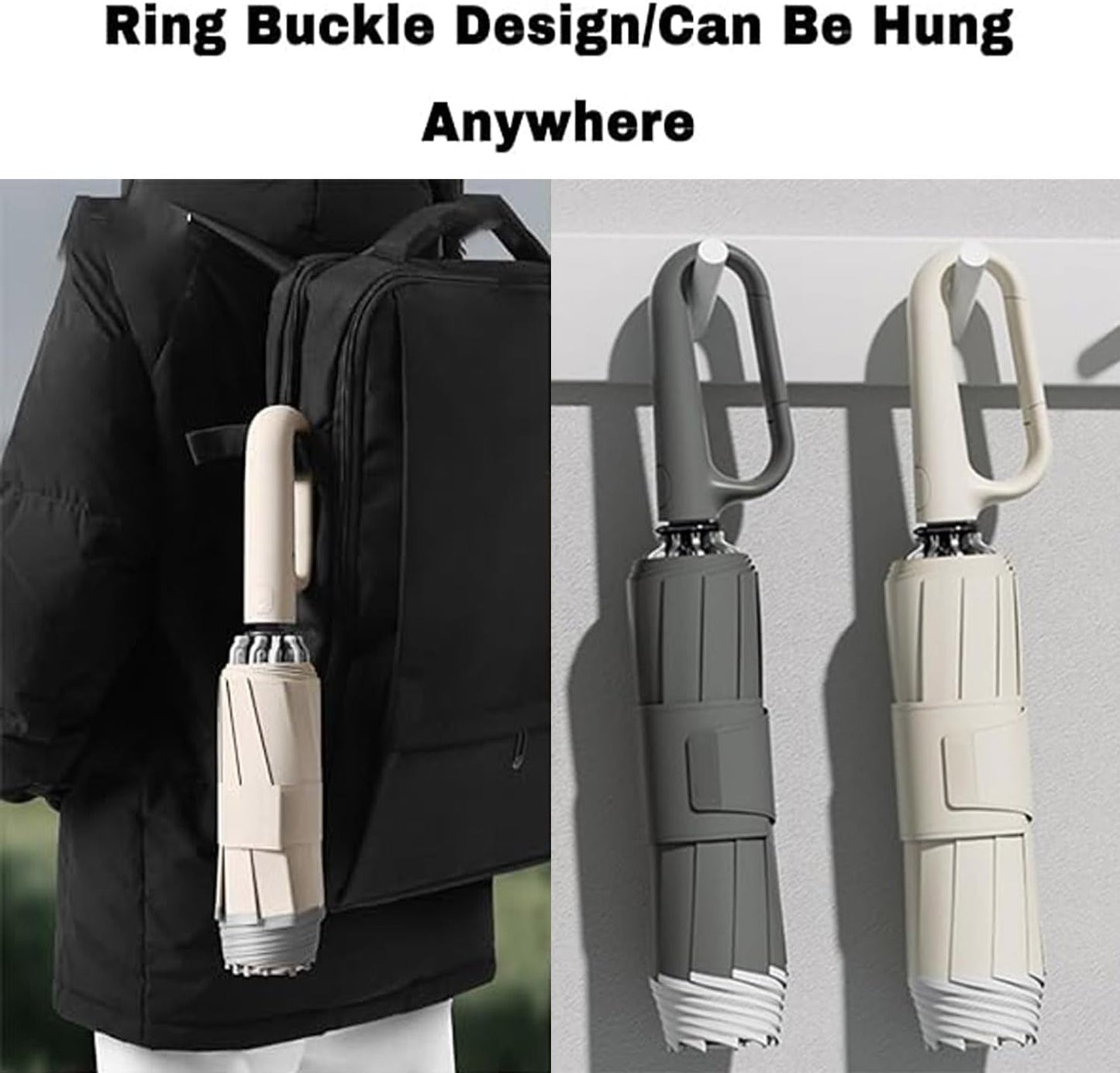 Ring Buckle Umbrella, Reflective Safety Strip, Sturdy Windproof, Travel Portable, Reverse Automatic Umbrella, Portable Folding Umbrella