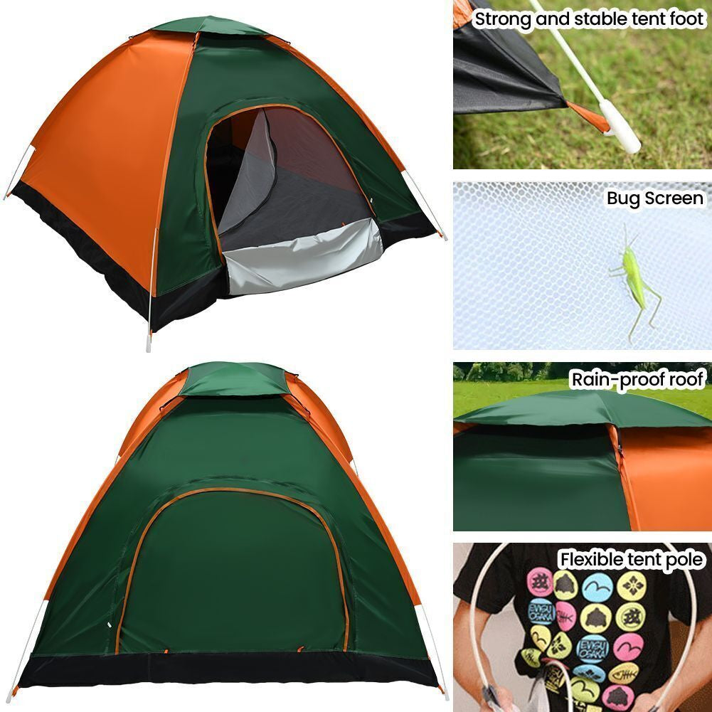 3-4 Man Automatic Instant Double Layer Pop up Camping Hiking Tent Waterproof