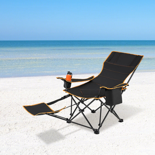 Folding Camping Lounge Chair with Adjustable Backrest