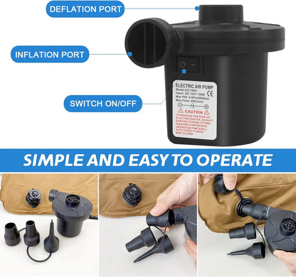 Electric Pump for Inflatables – 240V AC & 12V DC, 50W Power