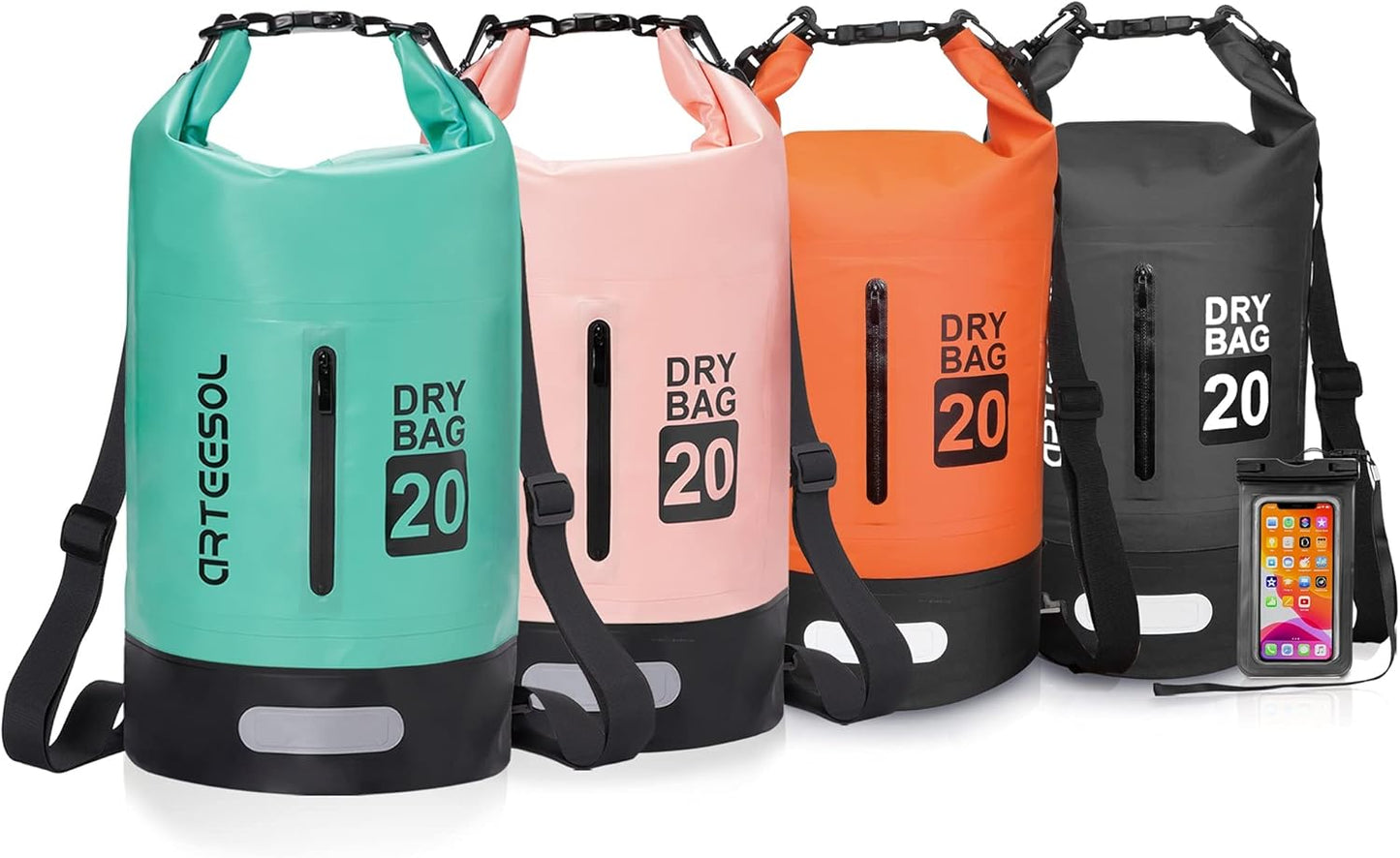 Dry Bag 5L 10L 20L 30L Waterproof Dry Bag/Sack with Phone Pouch Long Adjustable Strap for Kayaking Boat Tour Canoe/Fishing/Rafting/Swimming/Snowboarding