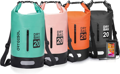 Dry Bag 5L 10L 20L 30L Waterproof Dry Bag/Sack with Phone Pouch Long Adjustable Strap for Kayaking Boat Tour Canoe/Fishing/Rafting/Swimming/Snowboarding