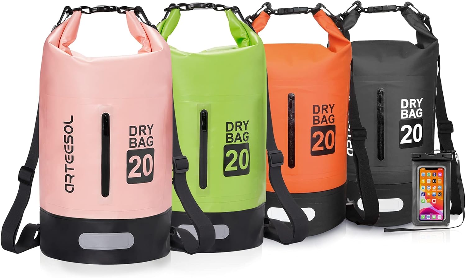 Dry Bag 5L 10L 20L 30L Waterproof Dry Bag/Sack with Phone Pouch Long Adjustable Strap for Kayaking Boat Tour Canoe/Fishing/Rafting/Swimming/Snowboarding