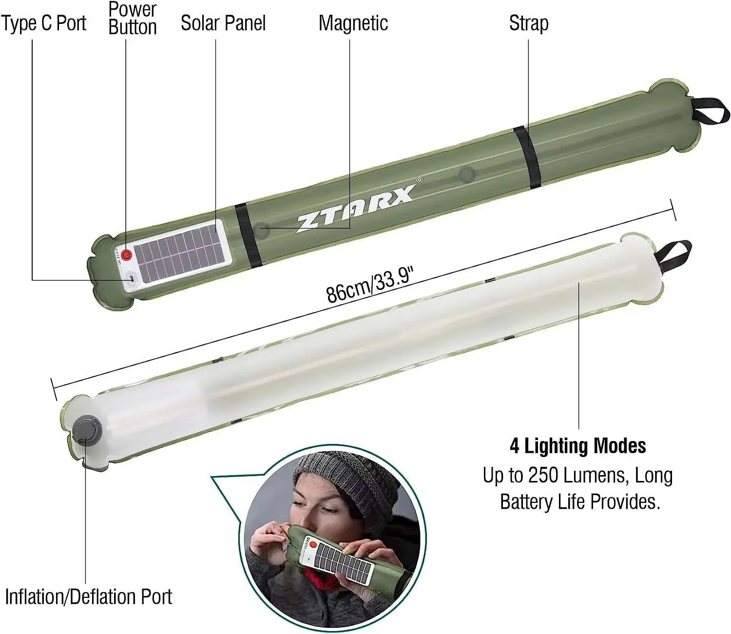 Solar Camping Light – Waterproof & Inflatable