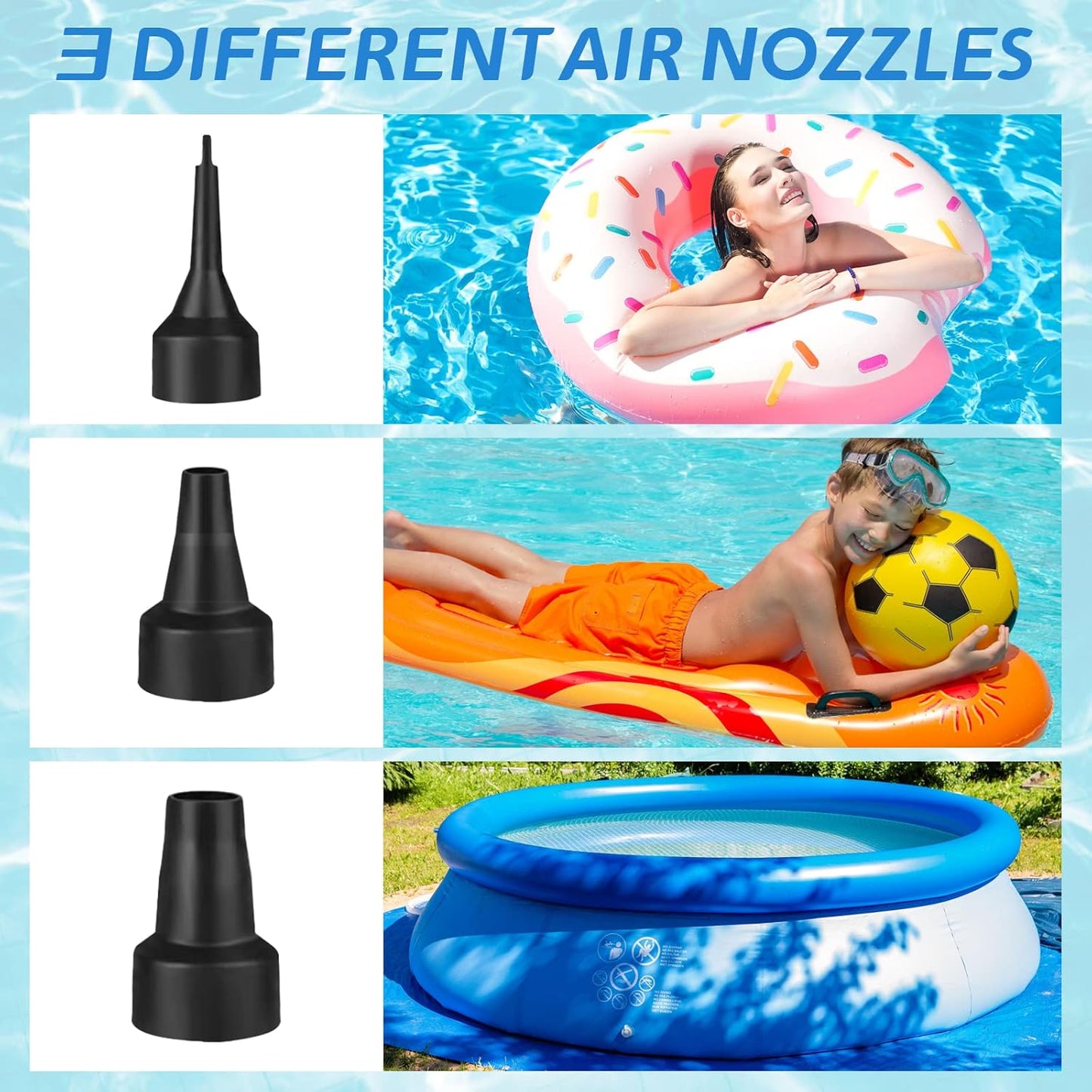 Electric Pump for Inflatables – 240V AC & 12V DC, 50W Power