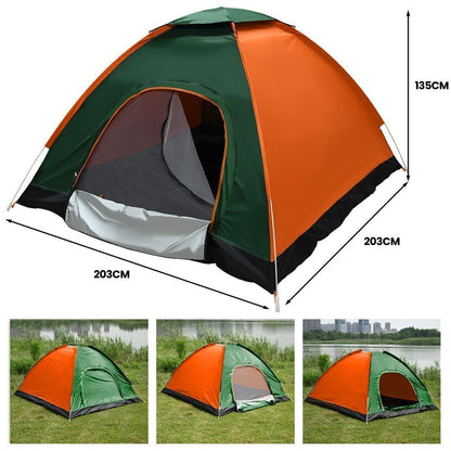 3-4 Man Automatic Instant Double Layer Pop up Camping Hiking Tent Waterproof