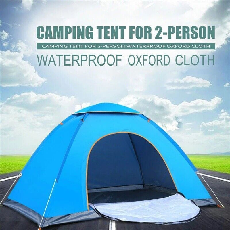 3 Man Automatic Instant Pop up Tent Double Door Camping Tent Waterproof Outdoor