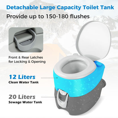 Portable Toilet with 20 L Detachable Waste Tank