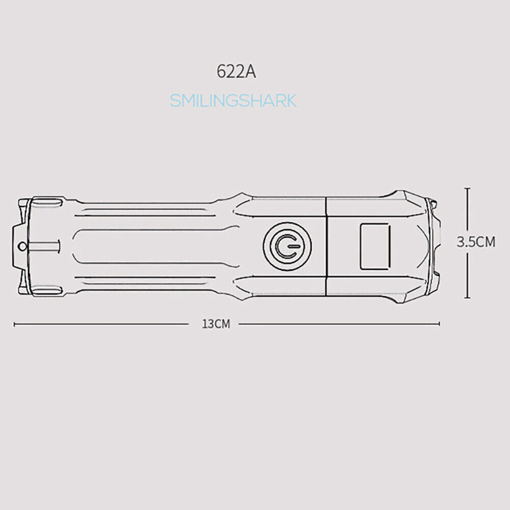 2Pcs LED Flashlight Super Bright Torch USB Rechargeable Lamp High Powered 3 Mode