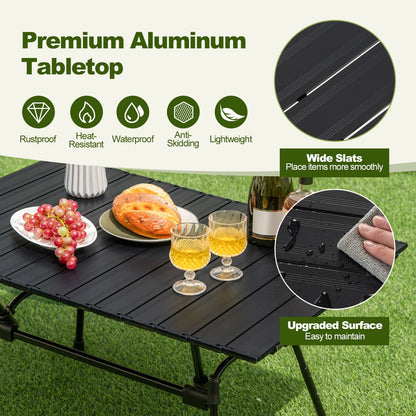 Heavy-Duty Aluminum Camping Table Folding Outdoor Picnic Table