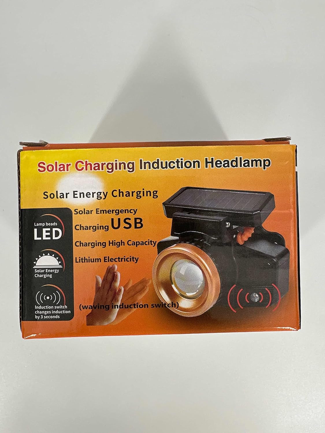 Solar Headlamp with Sensor – 3 Light Modes, 2 Charging Methods