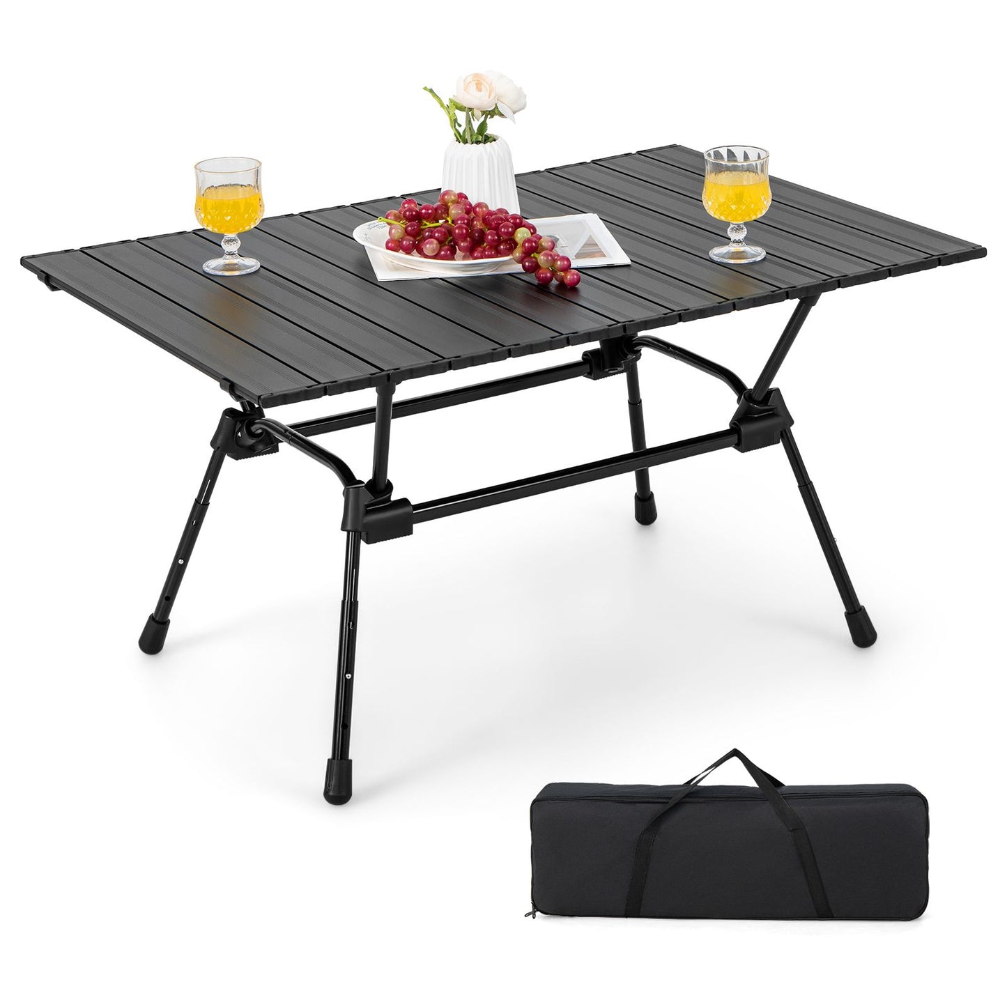 Heavy-Duty Aluminum Camping Table Folding Outdoor Picnic Table