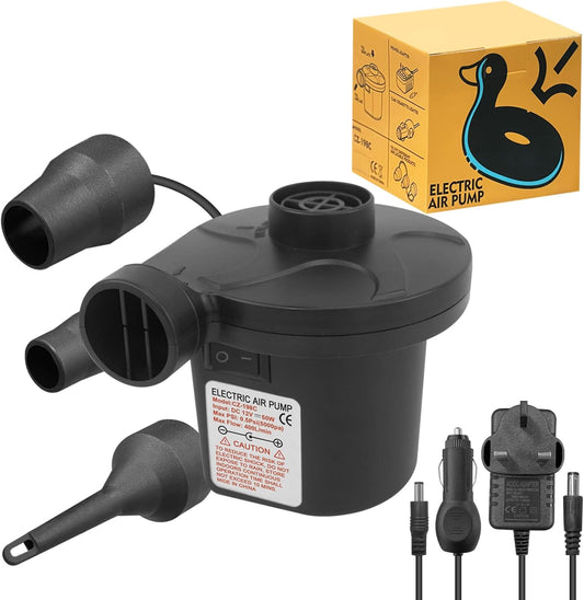 Electric Pump for Inflatables – 240V AC & 12V DC, 50W Power