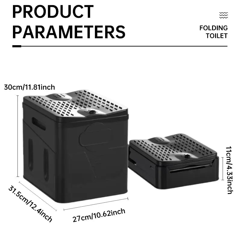 5-in-1 Portable Camping Toilet – Odor-Free & Foldable