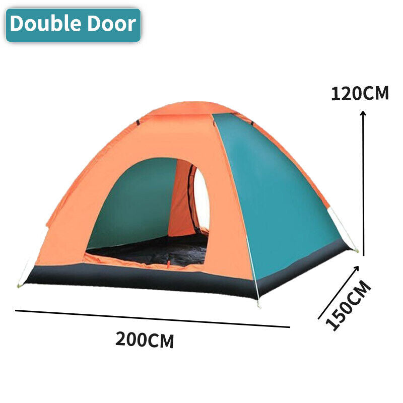 3 Man Automatic Instant Pop up Tent Double Door Camping Tent Waterproof Outdoor