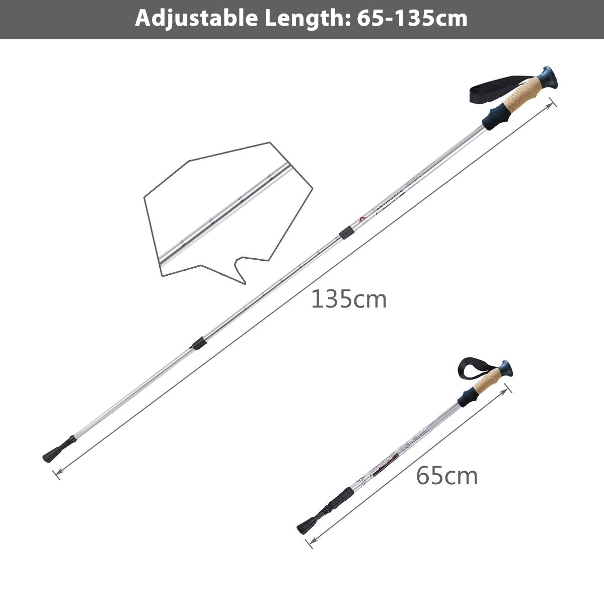 Hiking Pole Adjustable 65-135 Cm