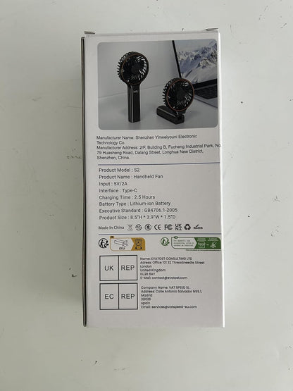 Rechargeable Hand Held Fan with LED Display