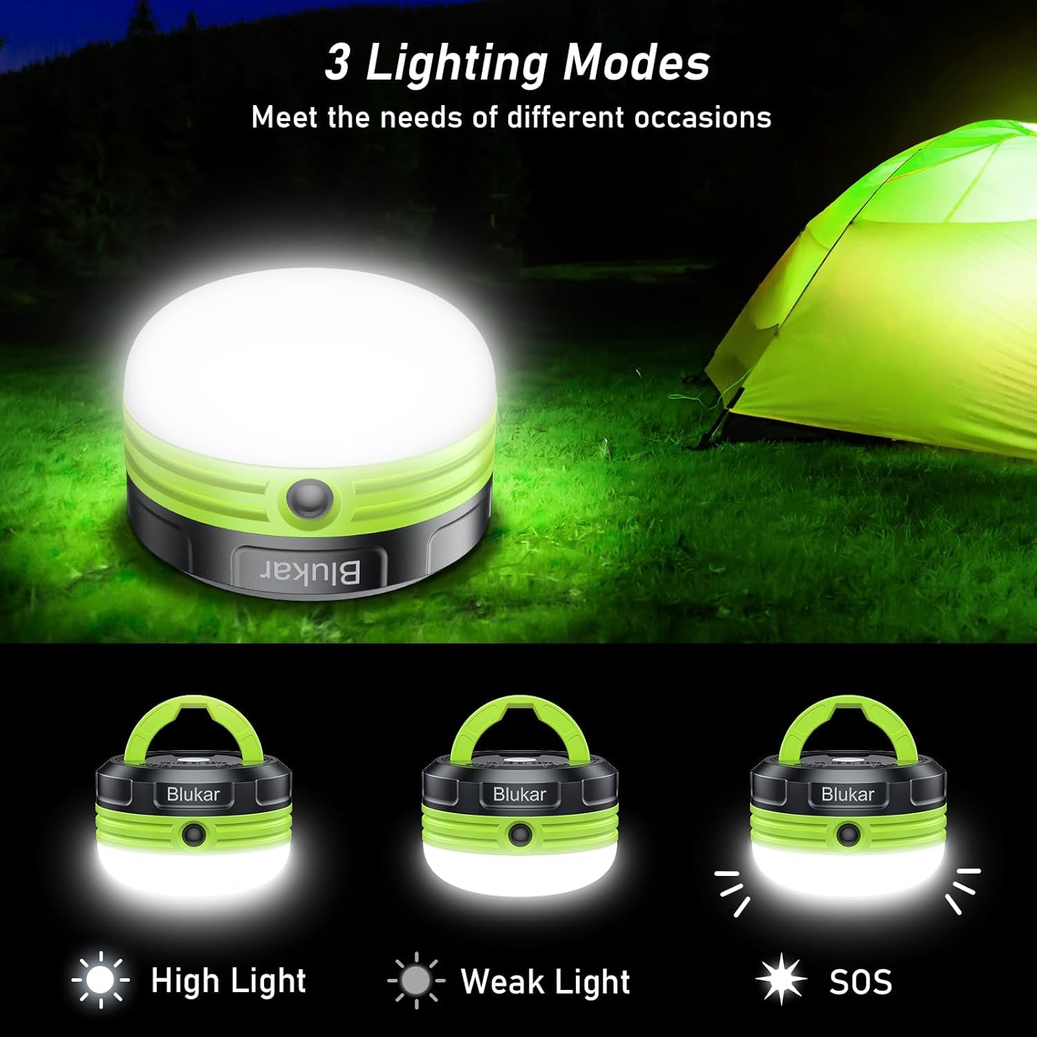 3-in-1 LED Camping Lantern – 17-Hour Battery | Water-Resistant