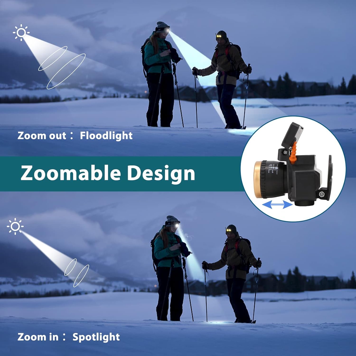 Solar Headlamp with Sensor – 3 Light Modes, 2 Charging Methods