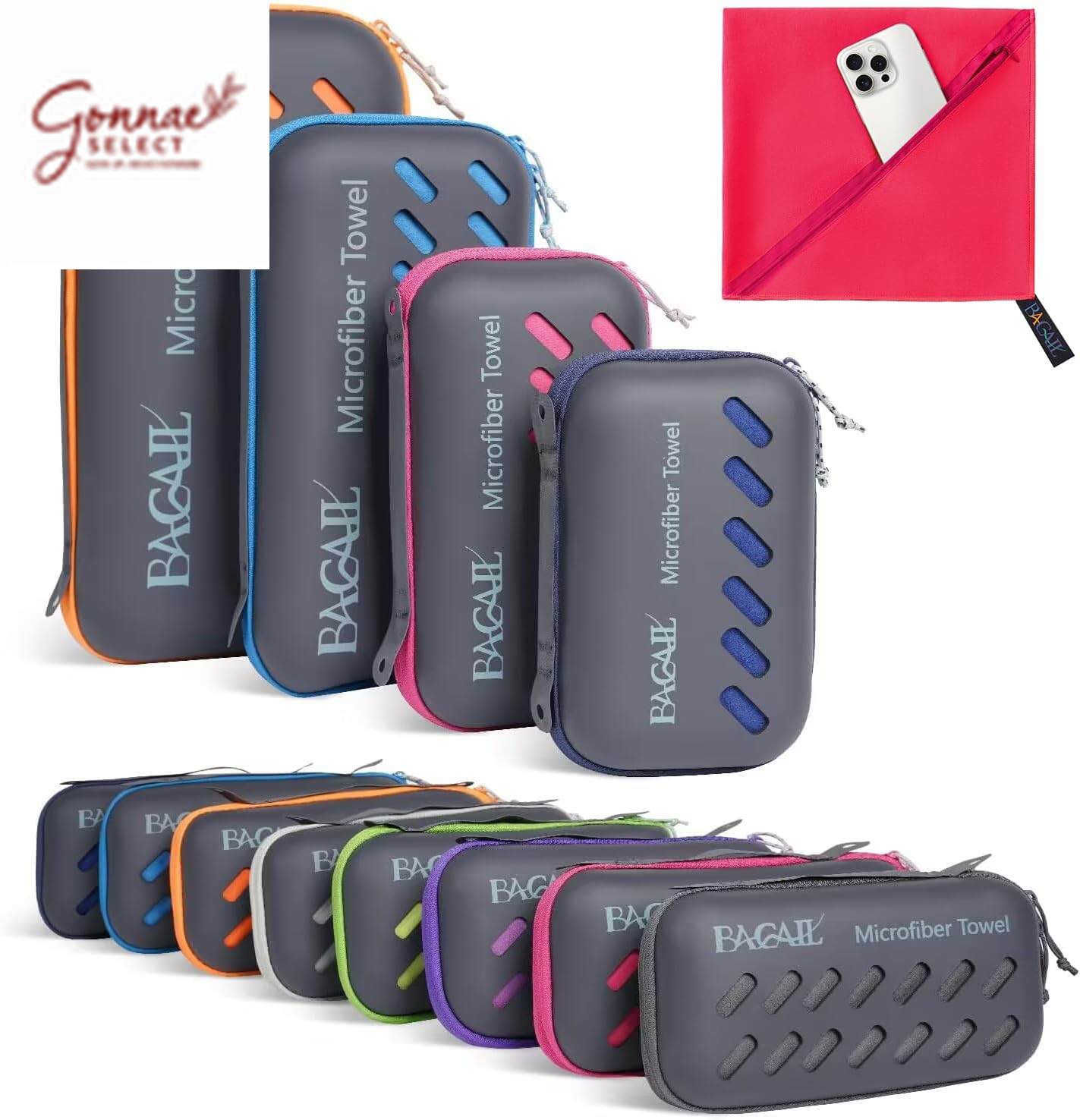 BAGAIL Microfiber Travel Towel – 10x Faster Drying