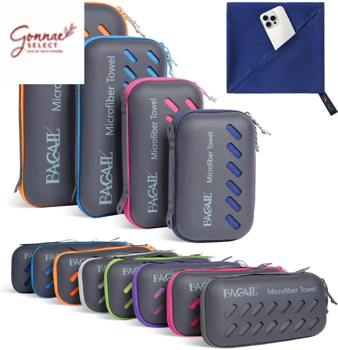 BAGAIL Microfiber Travel Towel – 10x Faster Drying