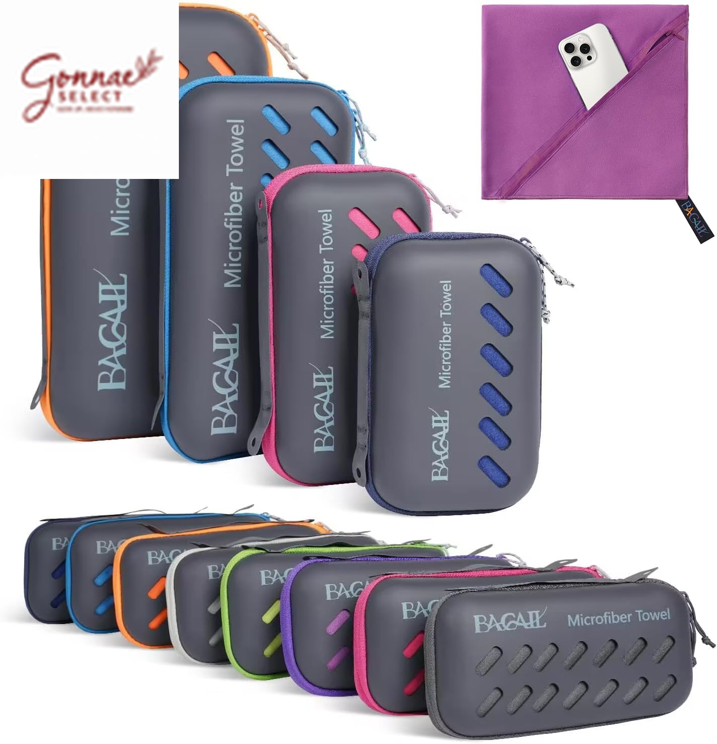 BAGAIL Microfiber Travel Towel – 10x Faster Drying