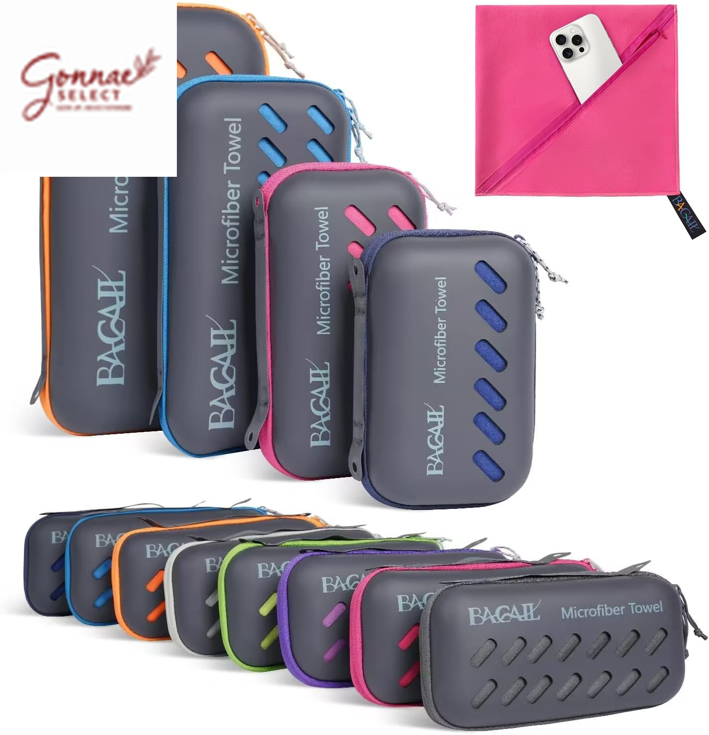 BAGAIL Microfiber Travel Towel – 10x Faster Drying