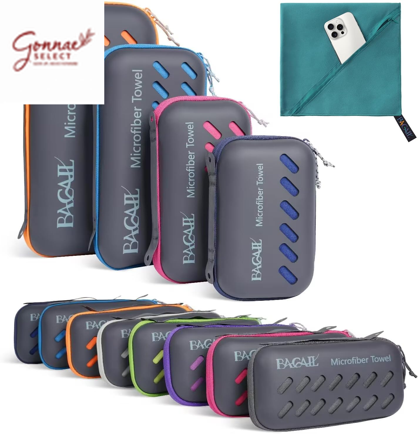 BAGAIL Microfiber Travel Towel – 10x Faster Drying