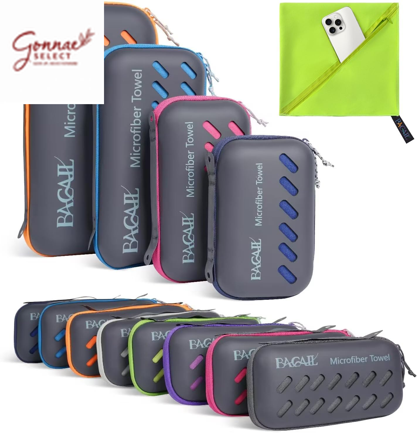 BAGAIL Microfiber Travel Towel – 10x Faster Drying