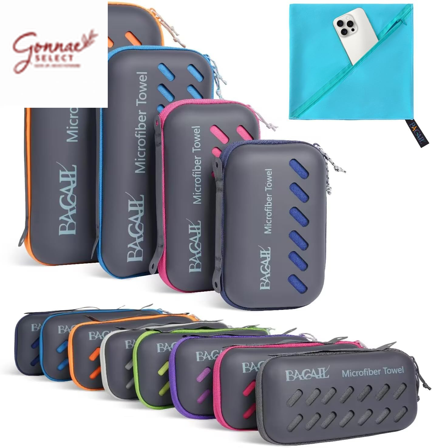 BAGAIL Microfiber Travel Towel – 10x Faster Drying