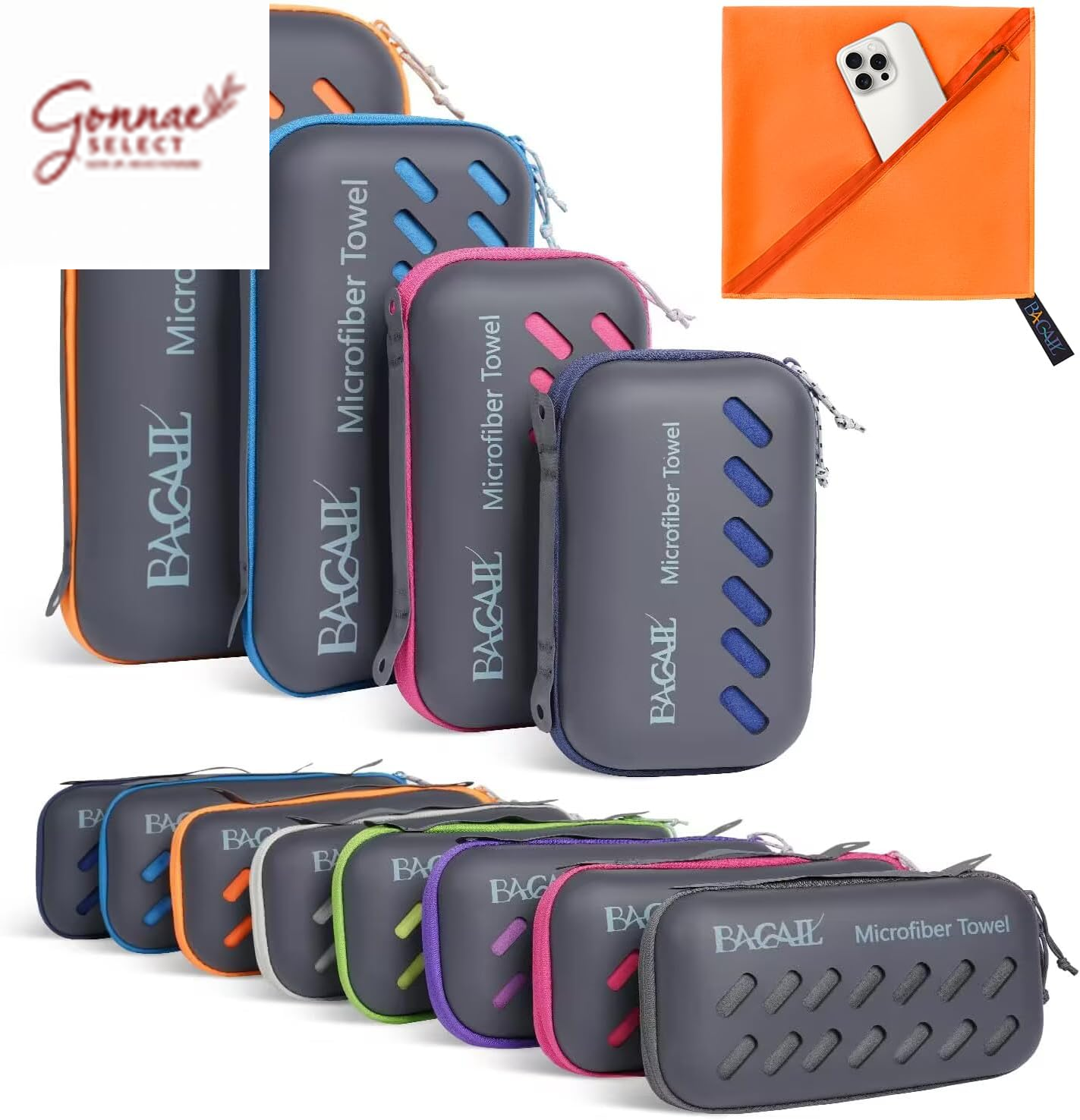 BAGAIL Microfiber Travel Towel – 10x Faster Drying