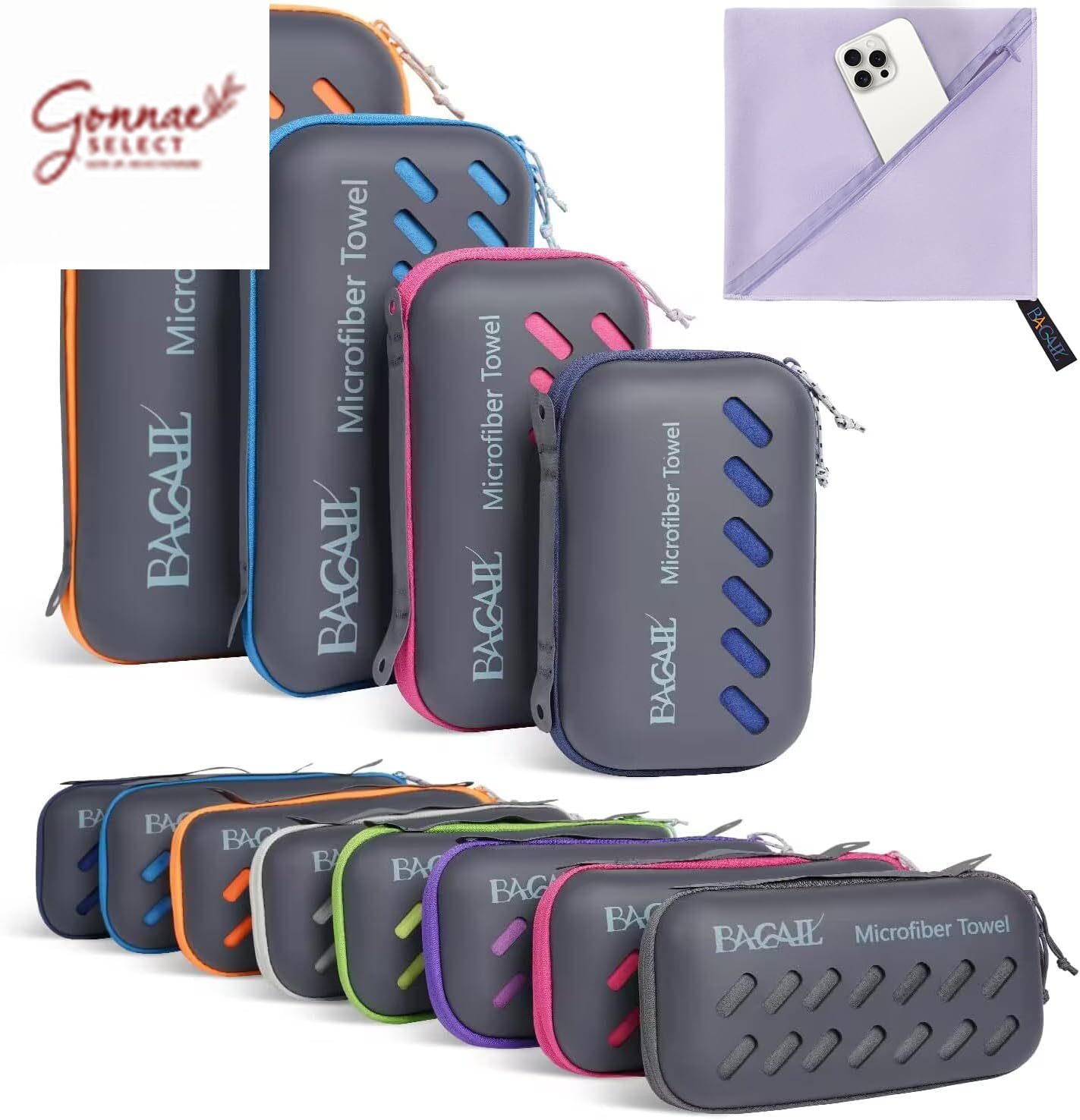 BAGAIL Microfiber Travel Towel – 10x Faster Drying