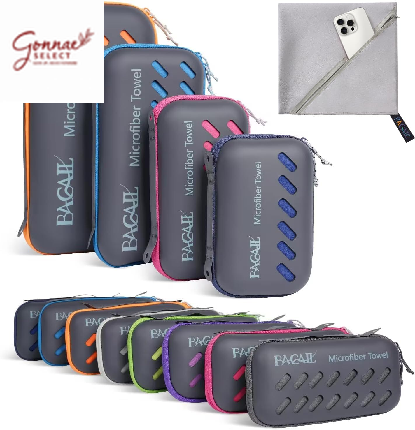 BAGAIL Microfiber Travel Towel – 10x Faster Drying