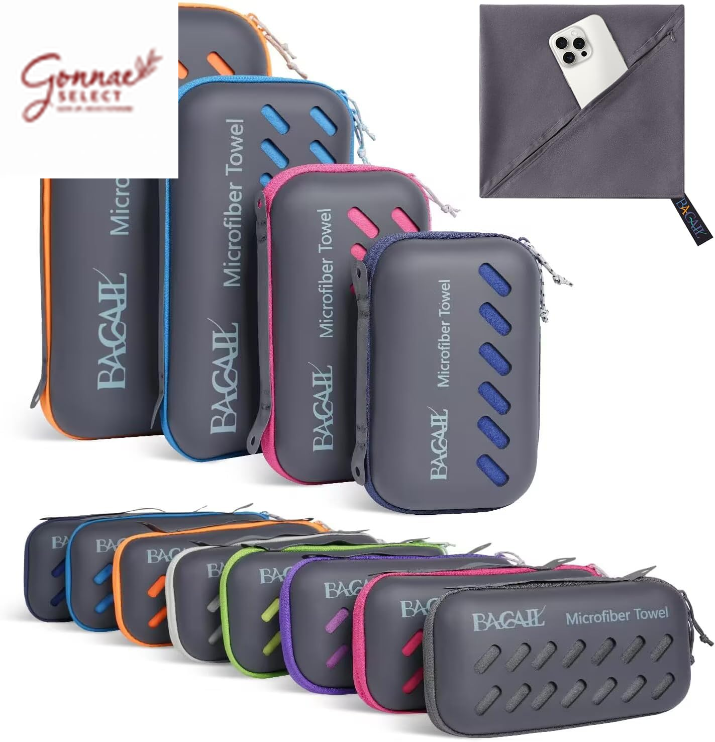 BAGAIL Microfiber Travel Towel – 10x Faster Drying